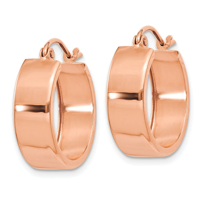 14k Rose Gold 5.5x18mm Polished Hoop Earrings
