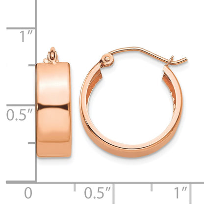 14k Rose Gold 5.5x18mm Polished Hoop Earrings