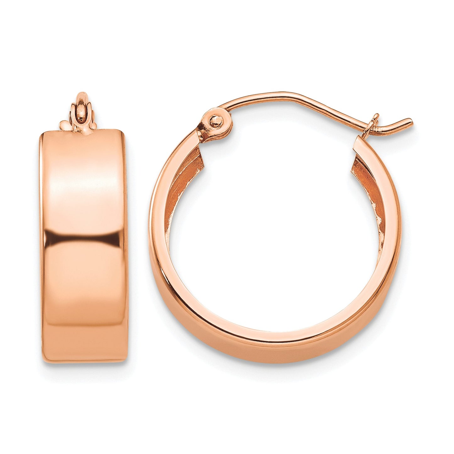 14k Rose Gold 5.5x18mm Polished Hoop Earrings