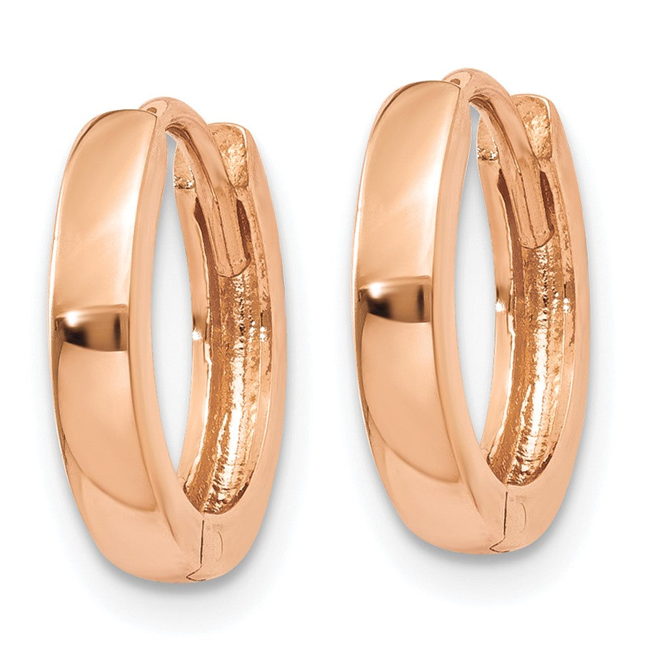 14k Rose Gold 1.8mm Round Hinged Hoop Earrings