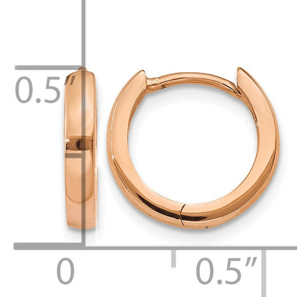 14k Rose Gold 1.8mm Round Hinged Hoop Earrings