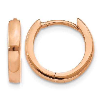 14k Rose Gold 1.8mm Round Hinged Hoop Earrings