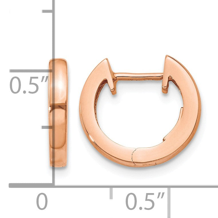14K Rose Gold Hinged Hoop Earrings