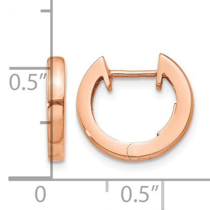 14K Rose Gold Hinged Hoop Earrings