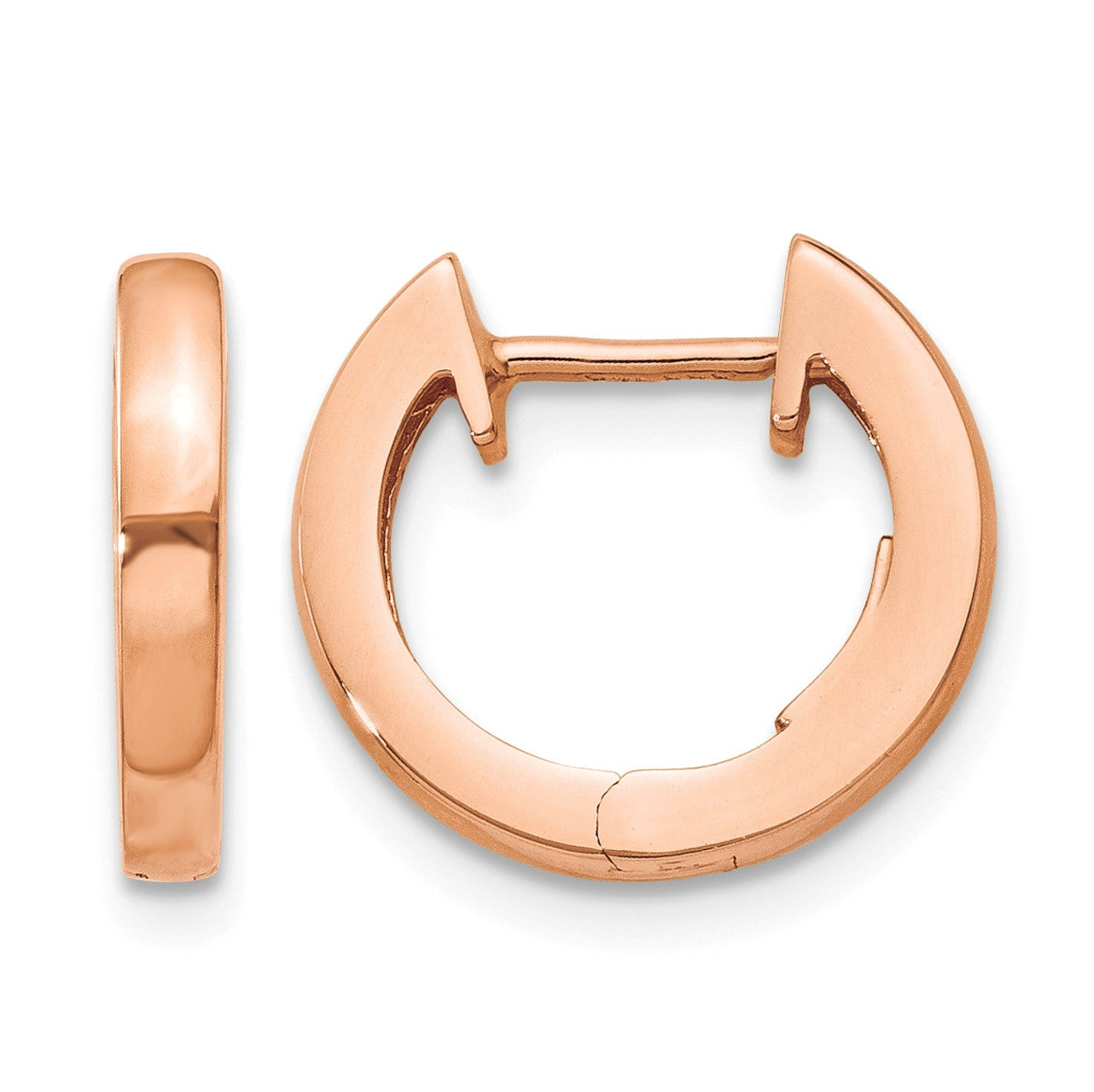 14K Rose Gold Hinged Hoop Earrings