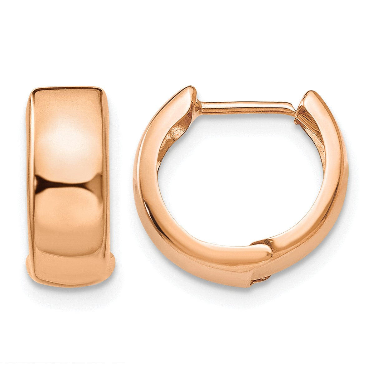 14K Rose Gold Hinged Hoop Earrings