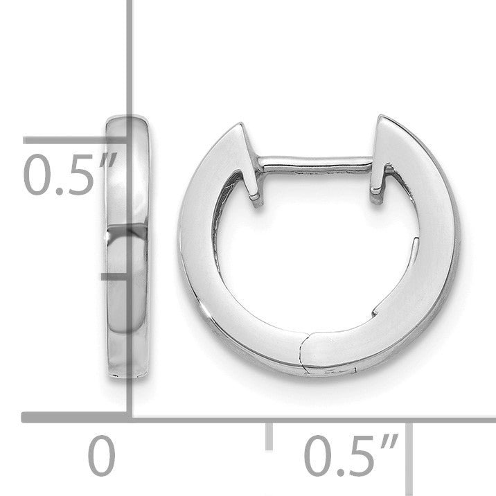 14K White Gold Hinged Hoop Earrings