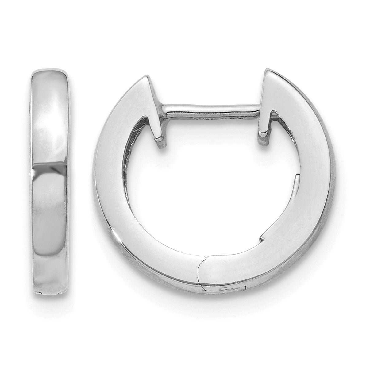 14K White Gold Hinged Hoop Earrings