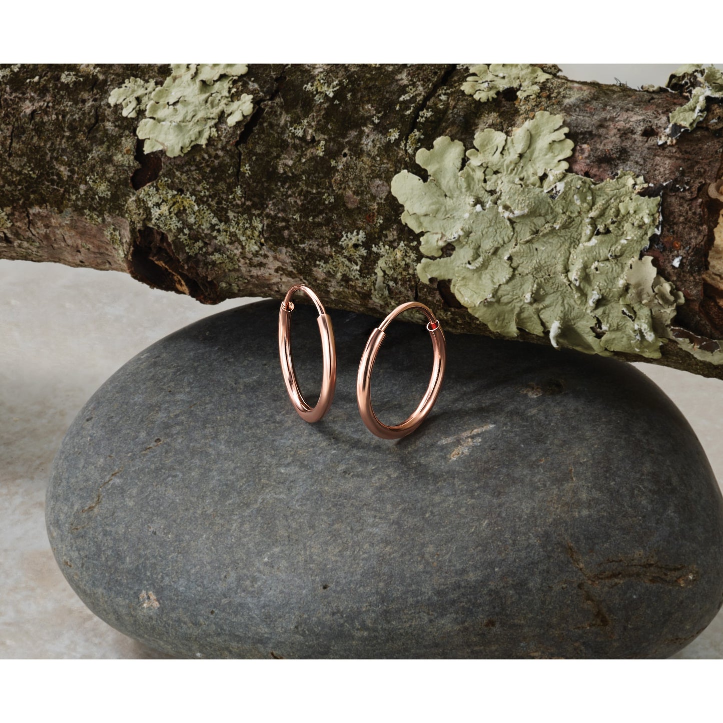 14k Rose Gold 1.5x15mm Polished Endless Tube Hoop Earrings