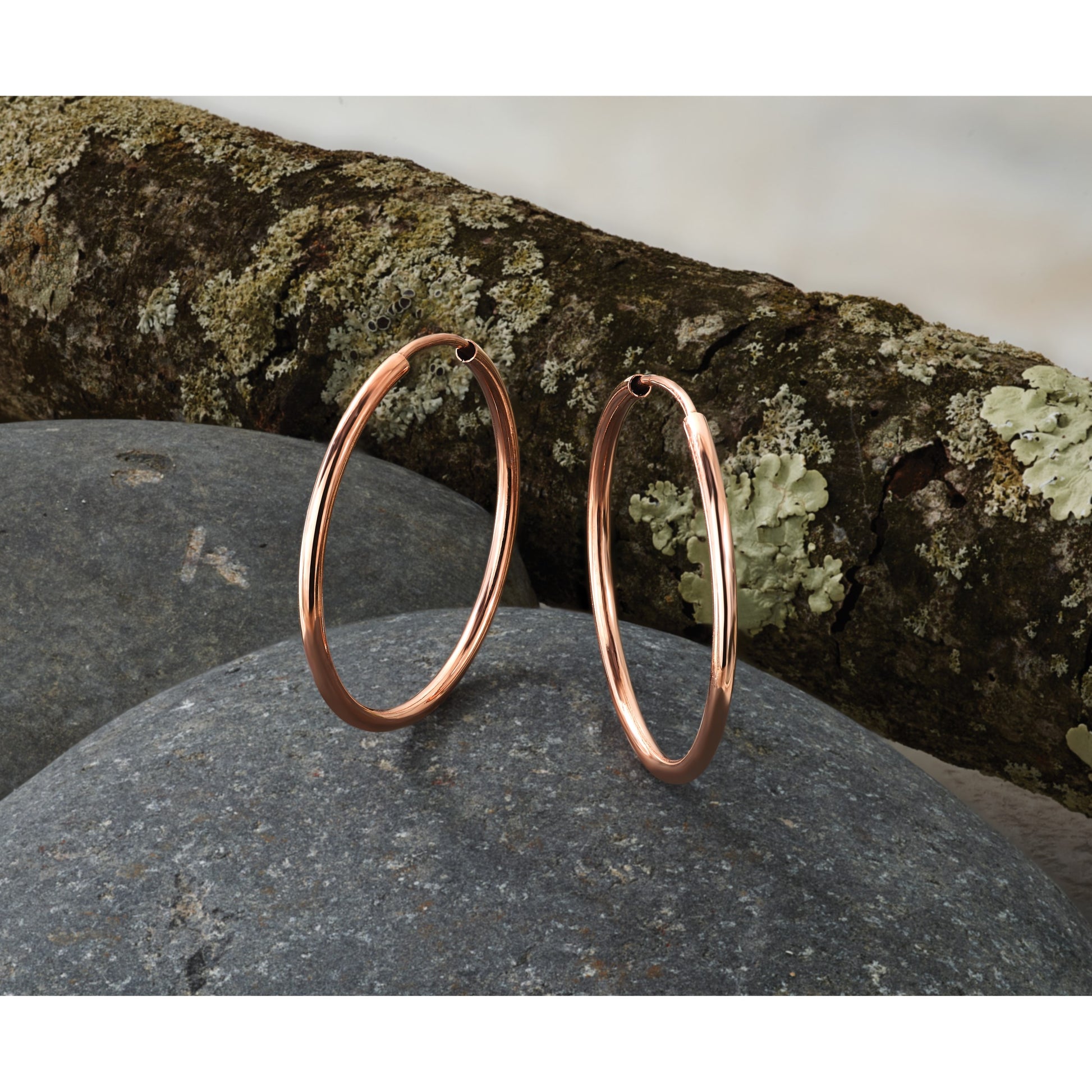 14k Rose Gold 1.5x26mm Polished Endless Tube Hoop Earrings