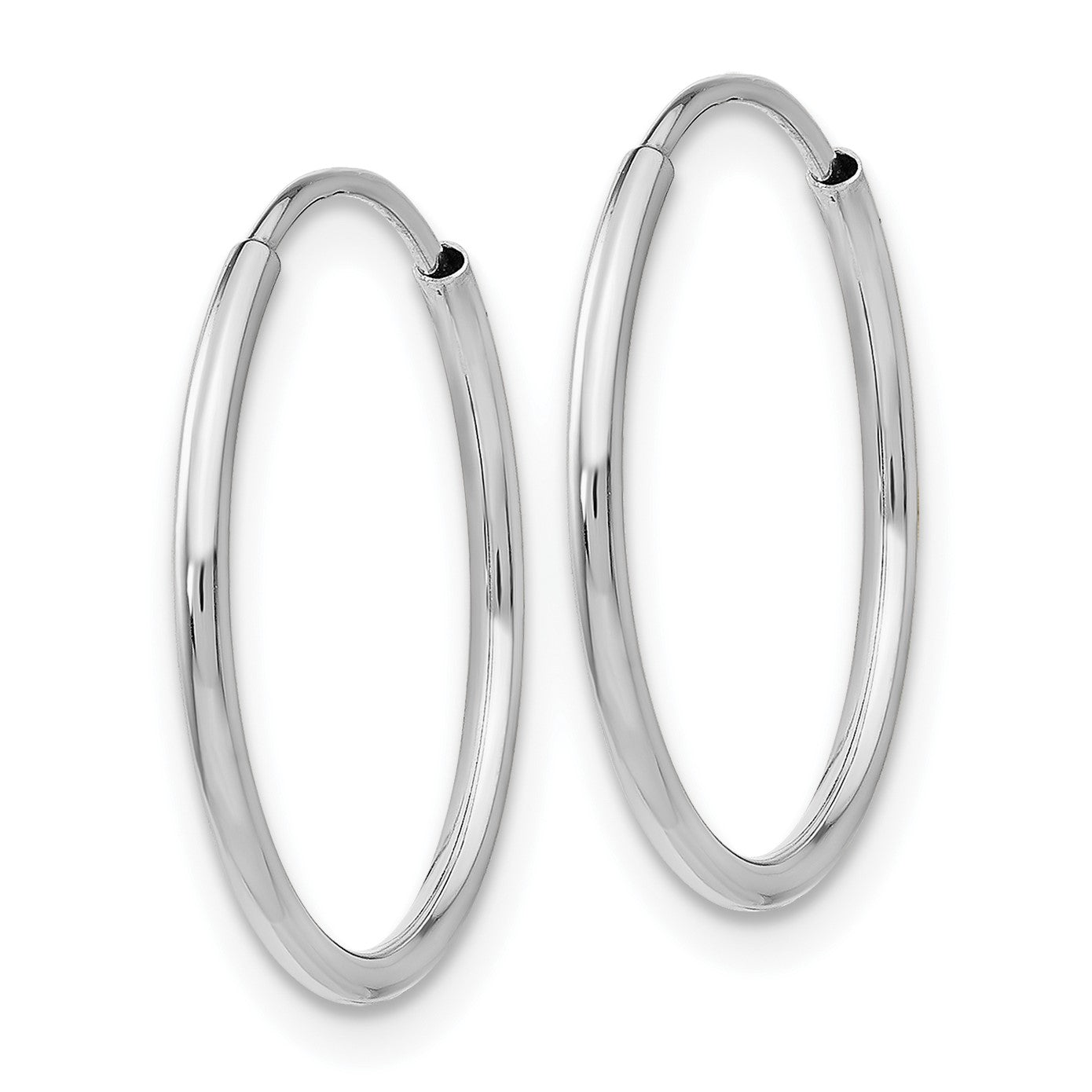 14k White Gold 1.2x20mm Polished Endless Tube Hoop Earrings