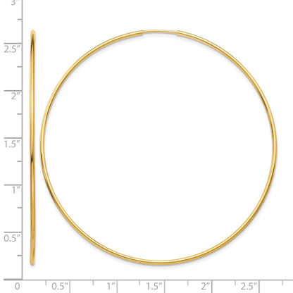 14k 1.2x63mm Polished Endless Tube Hoop Earrings