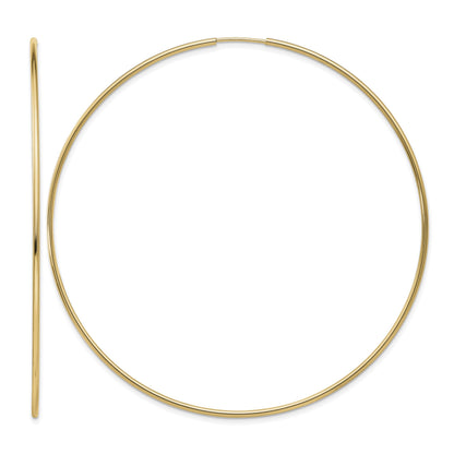 14k 1.2x69mm Polished Endless Tube Hoop Earrings