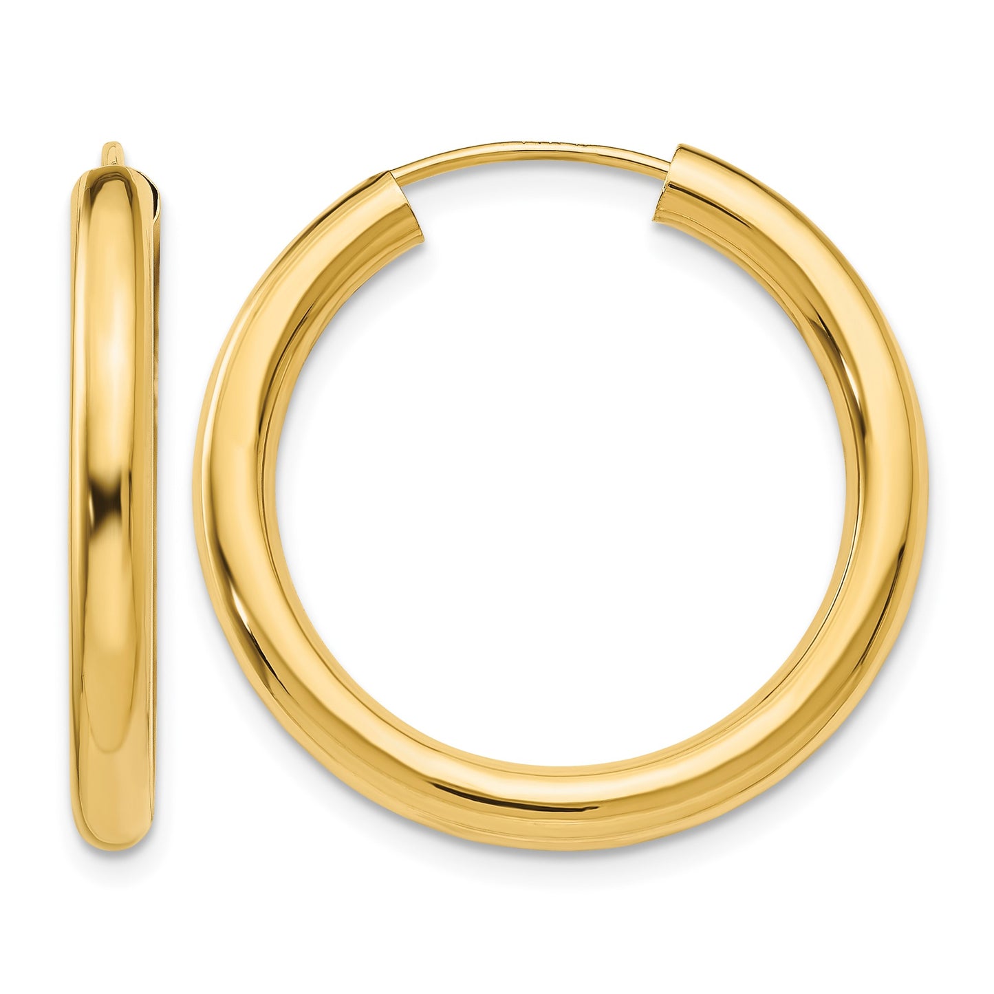 14k 3.00x25mm Polished Endless Tube Hoop Earrings