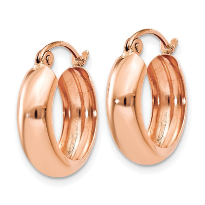 14k Rose Gold 4.75x16mm Polished Round Hoop Earrings