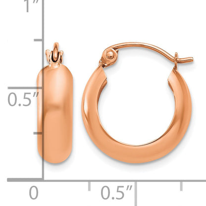 14k Rose Gold 4.75x16mm Polished Round Hoop Earrings