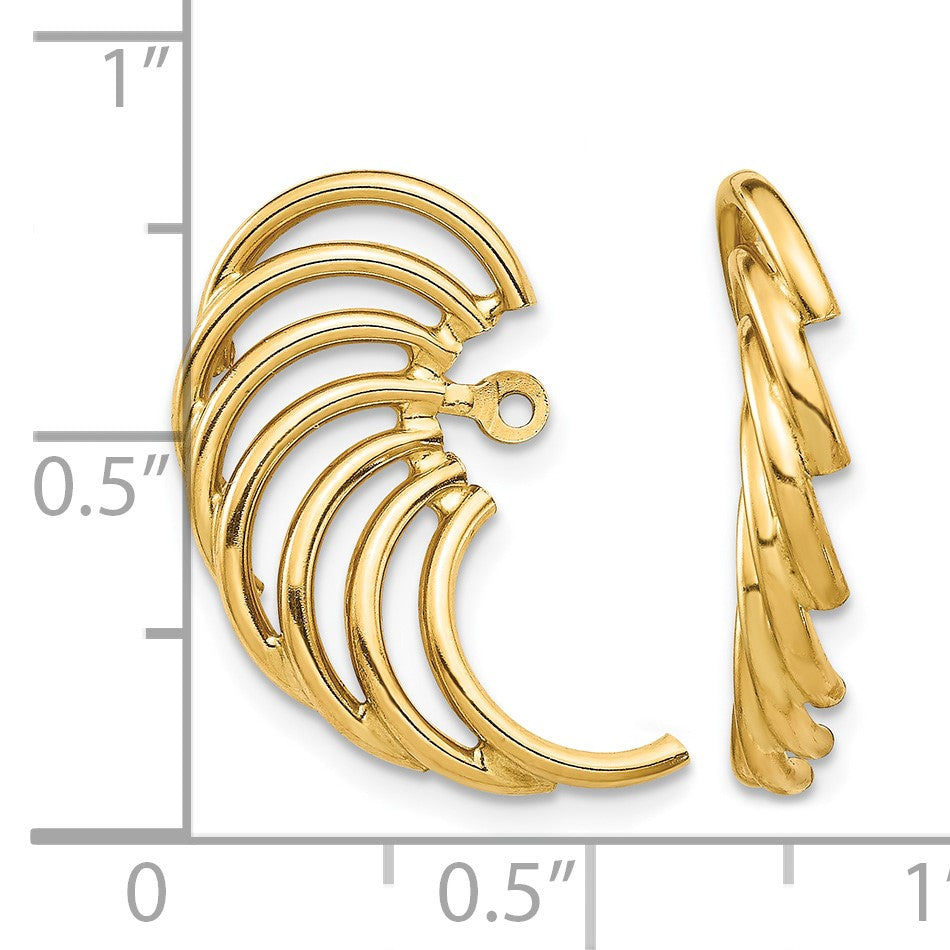 14k Polished Swirl Shaped Earring Jackets