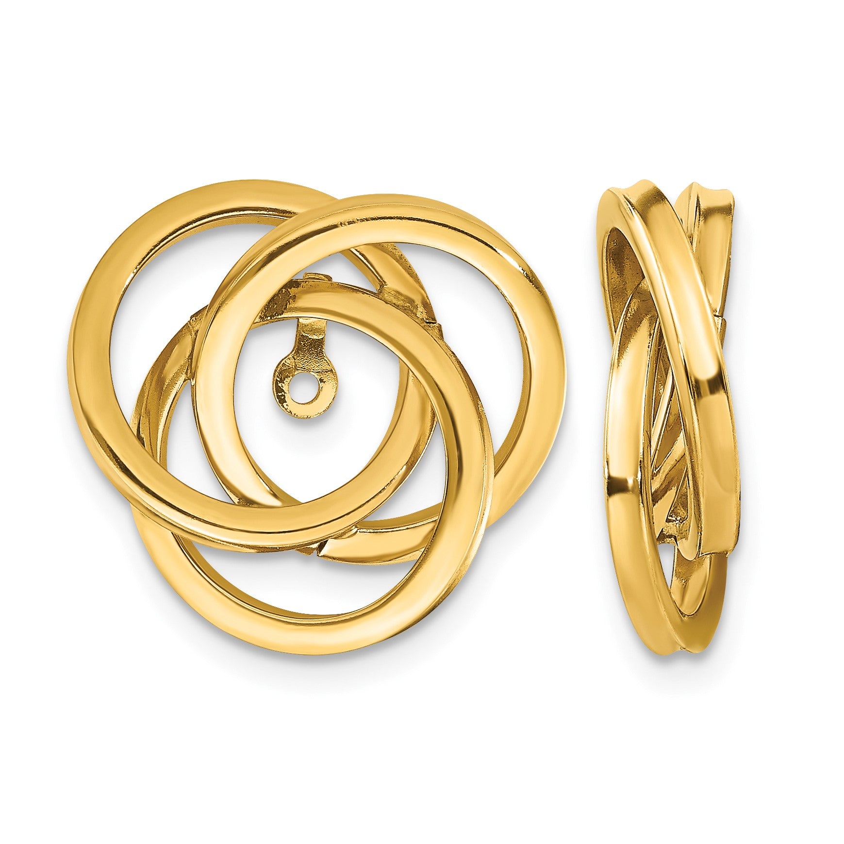 14k Polished Love Knot Earring Jackets