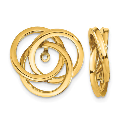 14k Polished Love Knot Earring Jackets