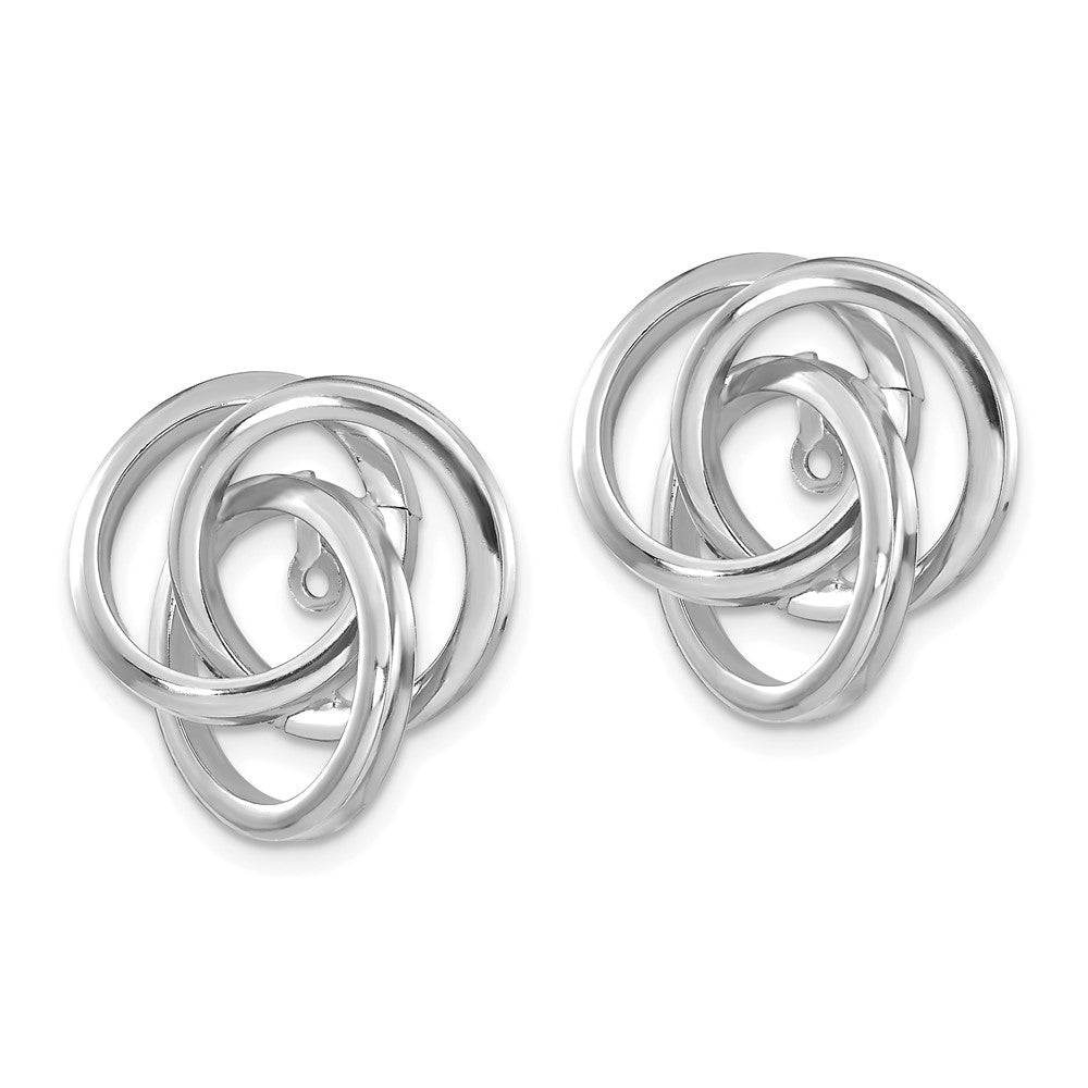 14K White Gold Polished Love Knot Earring Jackets