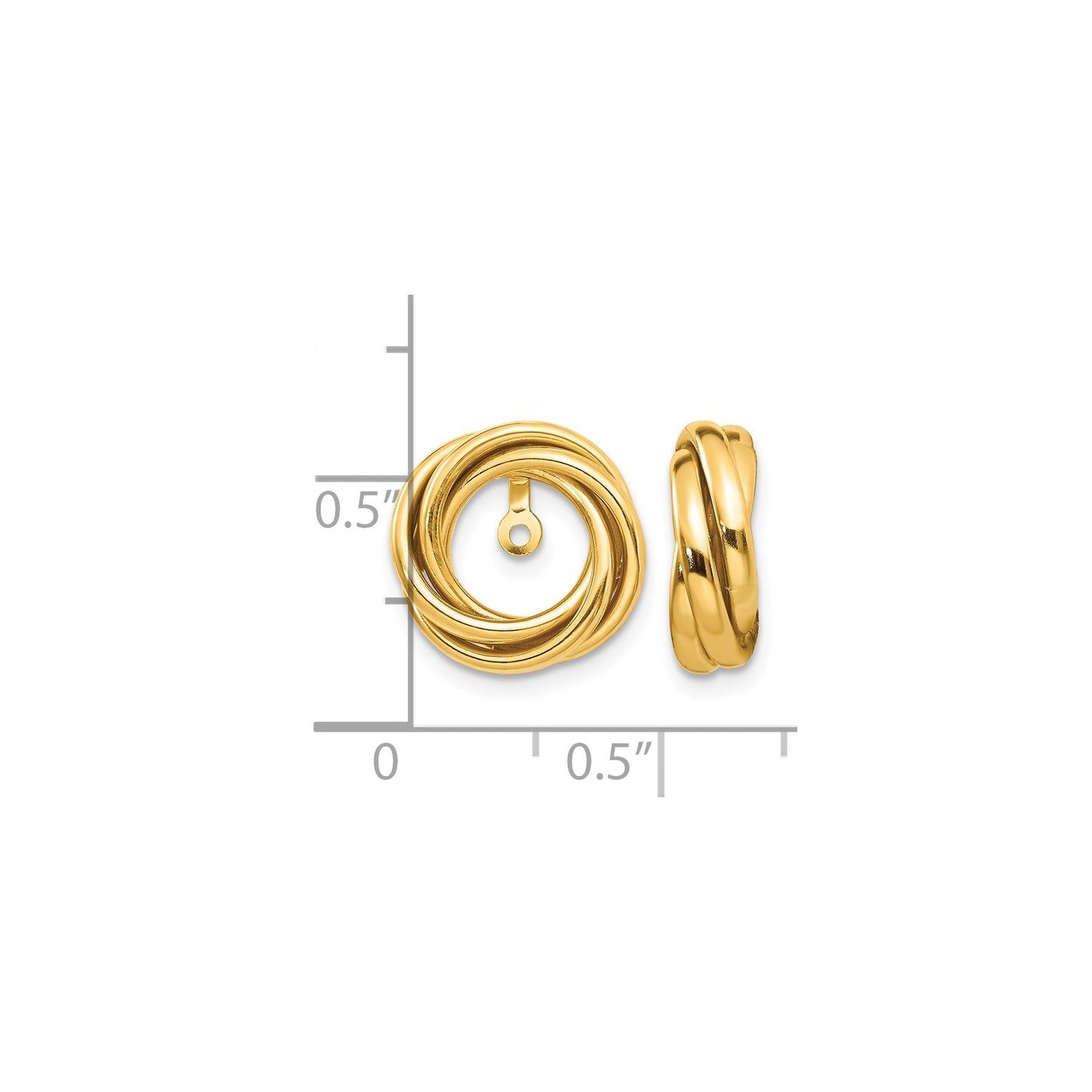 14k Polished Love Knot Earring Jackets