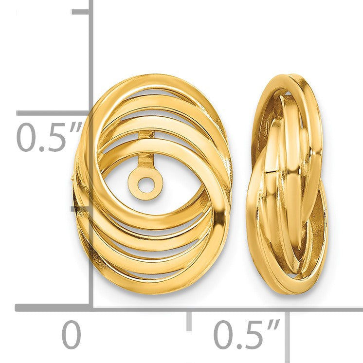14k Polished Love Knot Earring Jackets
