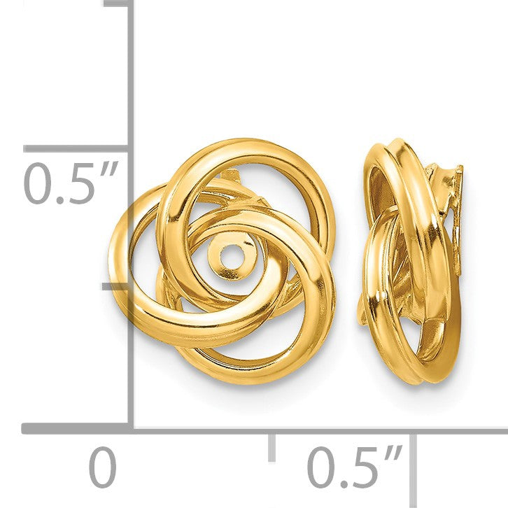 14k Polished Love Knot Earring Jackets