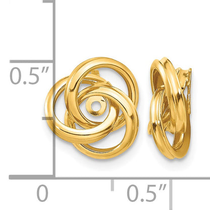14k Polished Love Knot Earring Jackets