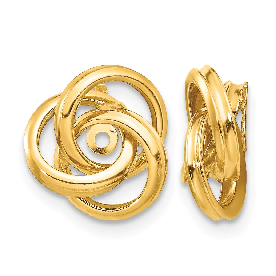 14k Polished Love Knot Earring Jackets