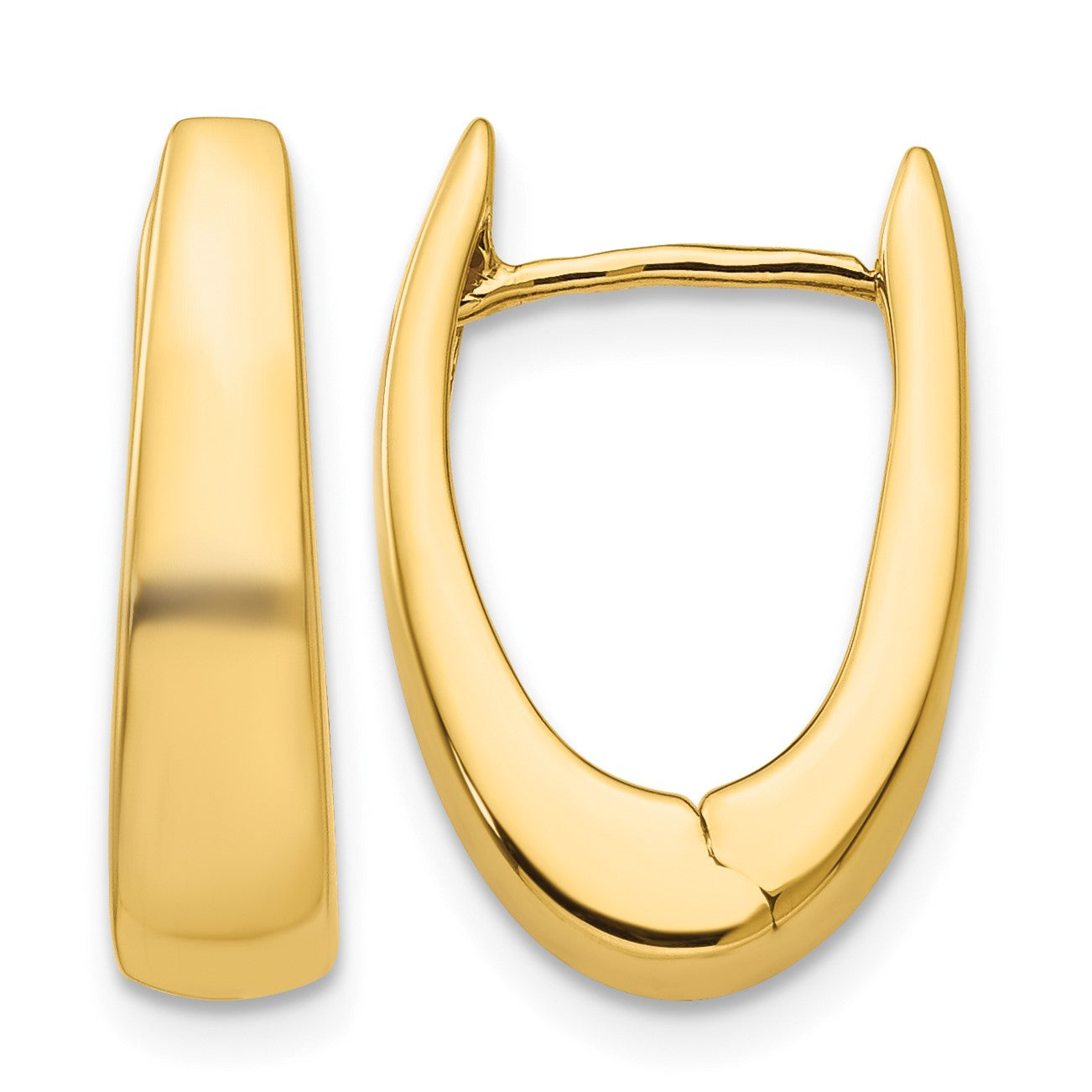 14k Polished Hinged Hoop Earrings
