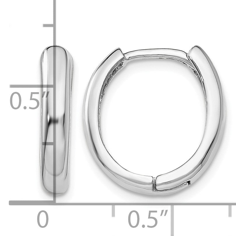 14k White Gold Hinged Hoop Earrings