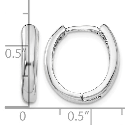 14k White Gold Hinged Hoop Earrings