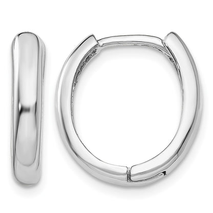 14k White Gold Hinged Hoop Earrings