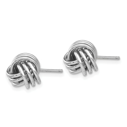 14k White Gold 8mm Polished Love Knot Post Earrings