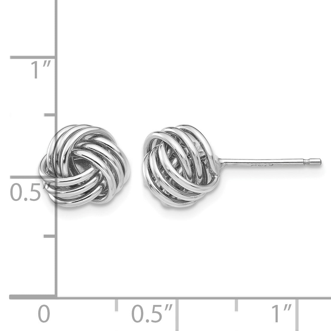 14k White Gold 8mm Polished Love Knot Post Earrings