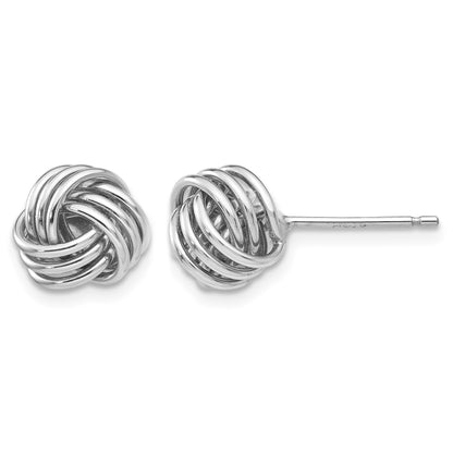 14k White Gold 8mm Polished Love Knot Post Earrings