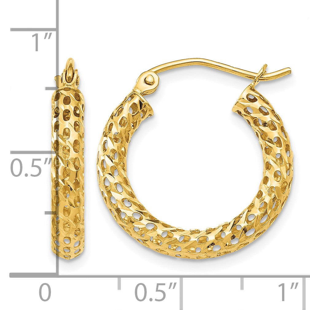 14k Mesh Hoop Earrings
