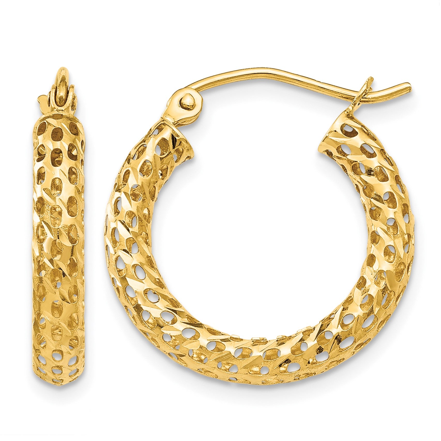 14k Mesh Hoop Earrings