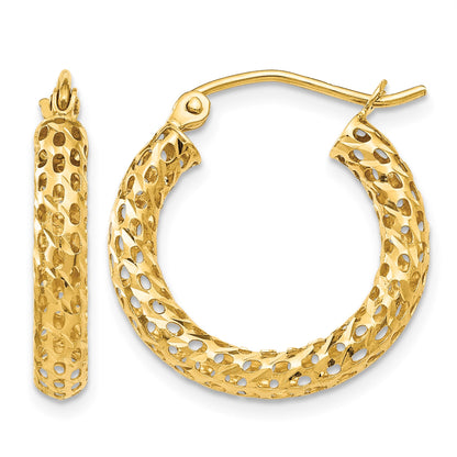 14k Mesh Hoop Earrings