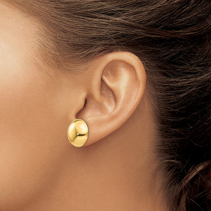 14k 15.50mm Polished Button Post Earrings