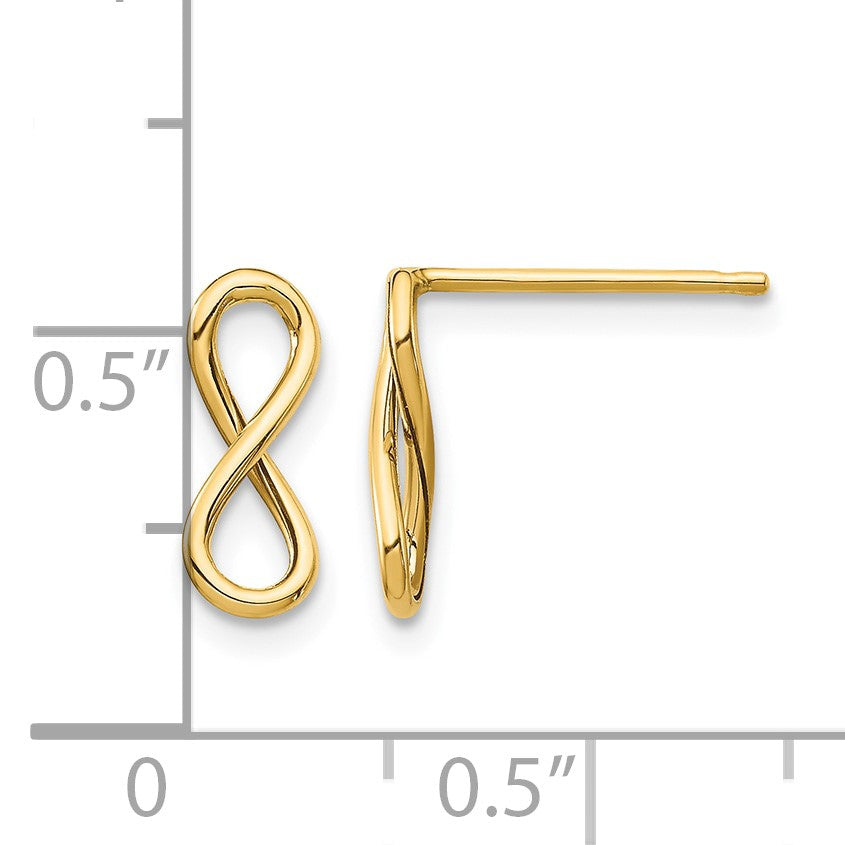 14K Polished Infinity Post Earrings