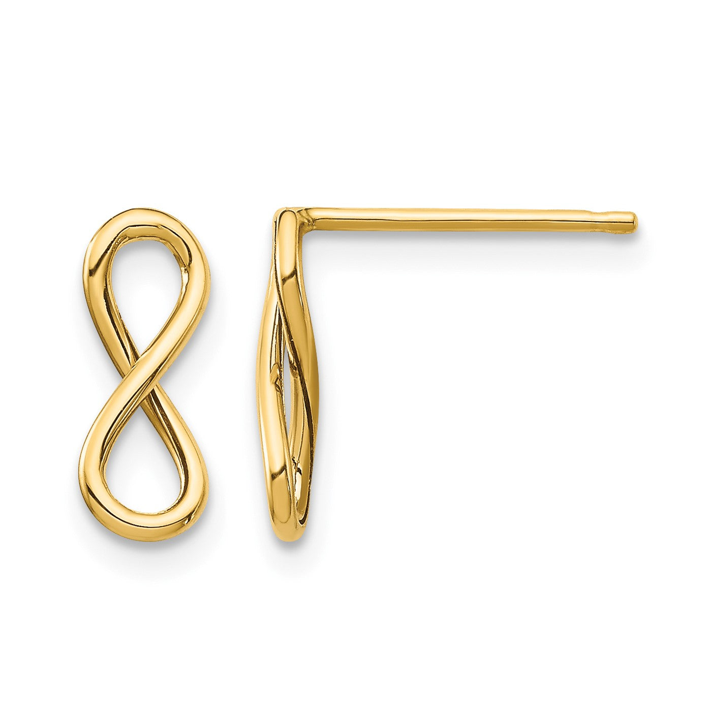 14K Polished Infinity Post Earrings