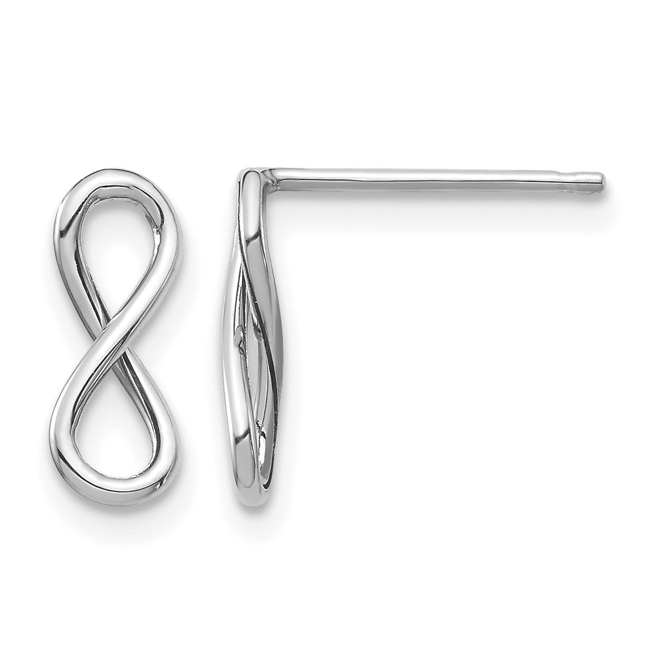 14K White Gold Polished Infinity Post Earrings