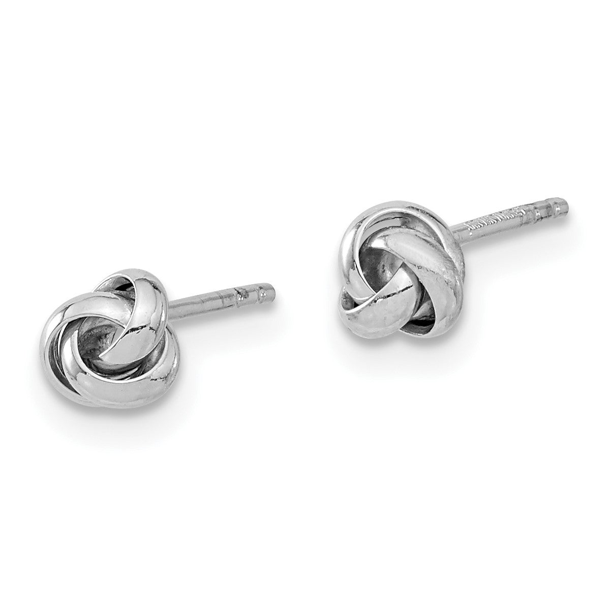 14k White Gold 5mm Polished Love Knot Post Earrings