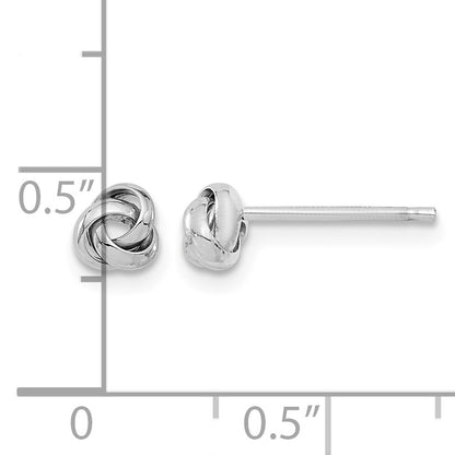 14k White Gold 5mm Polished Love Knot Post Earrings