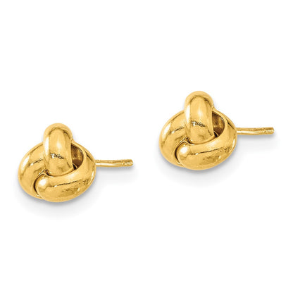 14k Gold Polished Love Knot Post Earrings