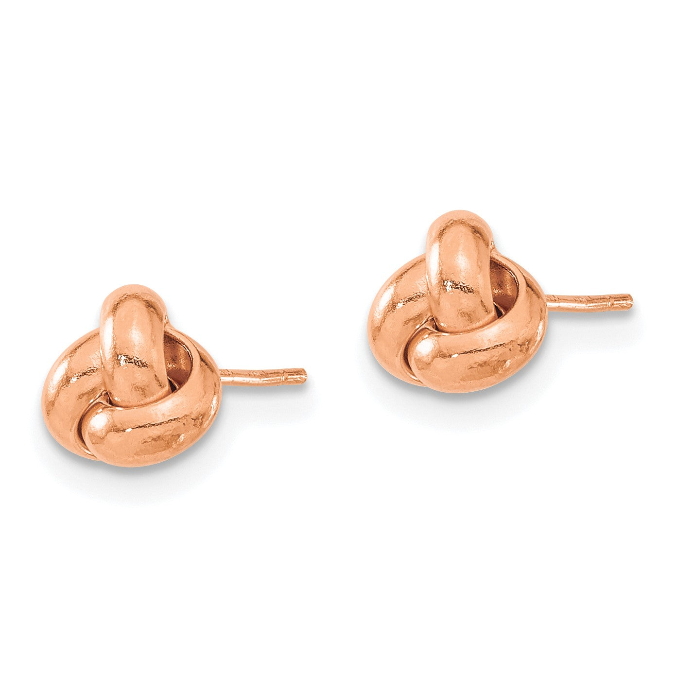 14k Rose Gold 7mm Polished Love Knot Post Earrings