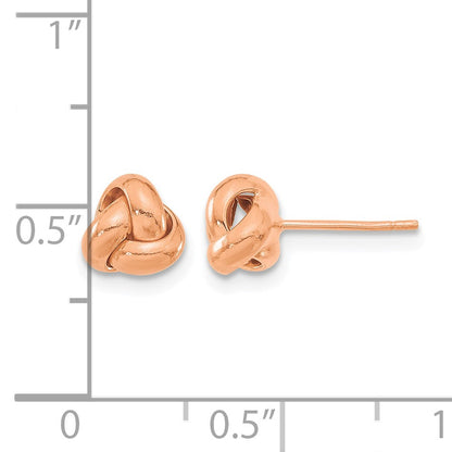 14k Rose Gold 7mm Polished Love Knot Post Earrings