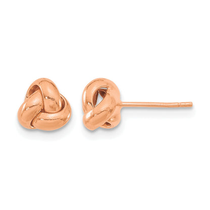 14k Rose Gold 7mm Polished Love Knot Post Earrings
