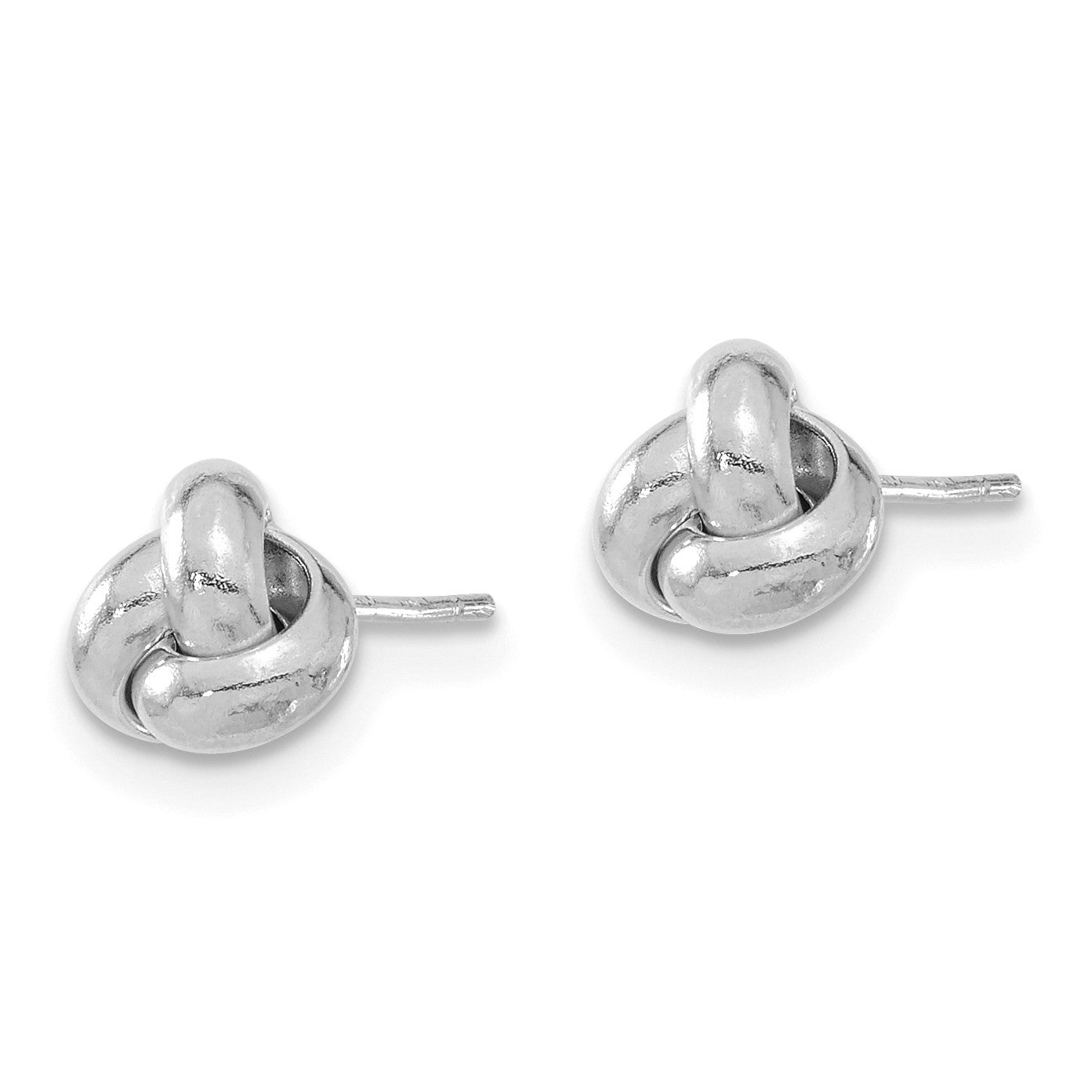 14k White Gold 7mm Polished Love Knot Post Earrings